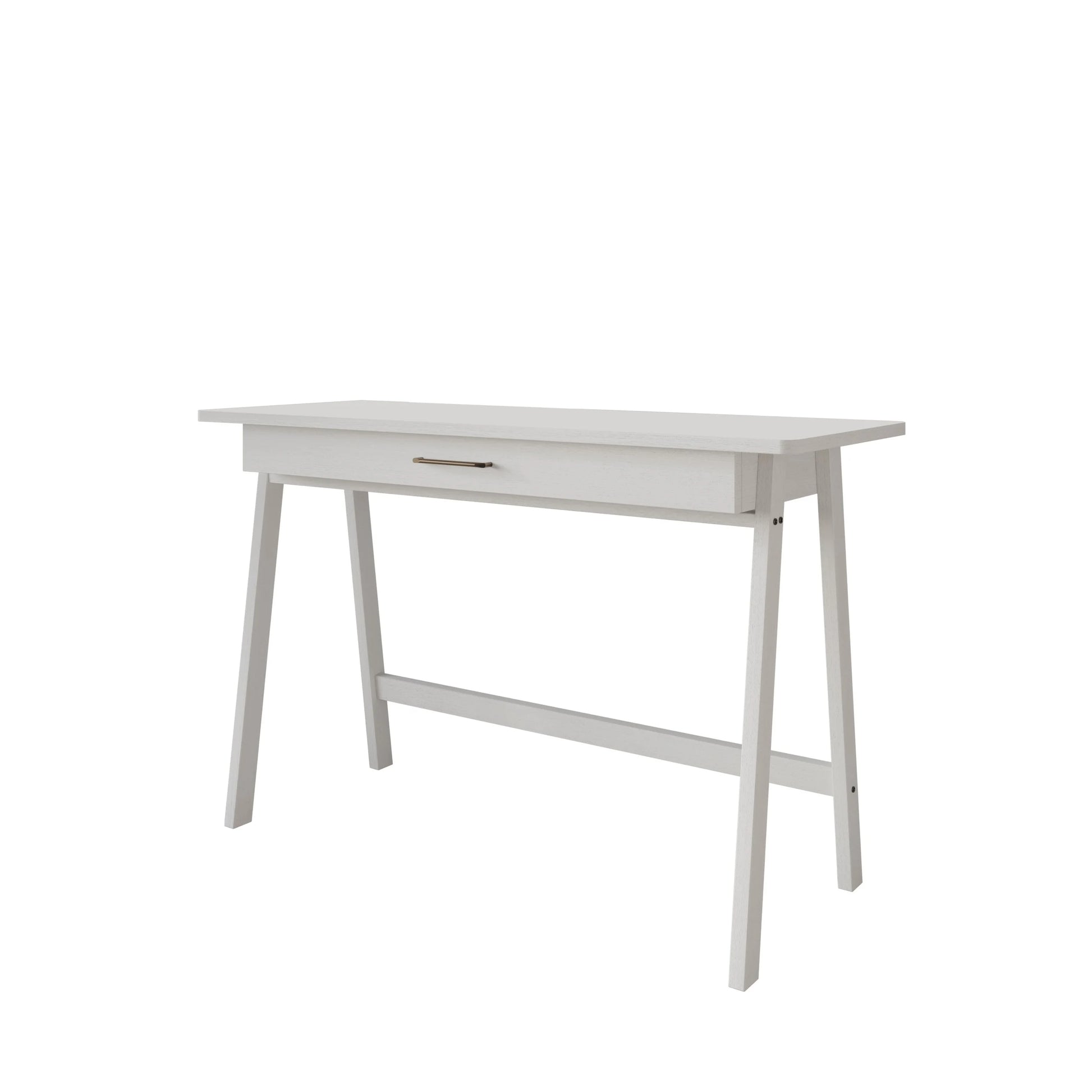 Home Design Serafina Writing Desk with Spacious Tabletop and Built-In Drawer, Modern Clean-Lined Design for Home Office, Study Space, or Remote Work, White