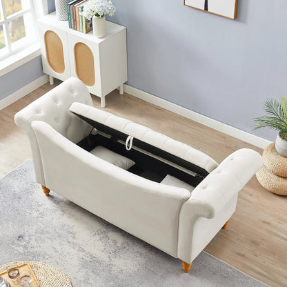 Lemacte Beige Modern Velvet Loveseat Sofa 2 Seater Sofa Upholstered Sofa Couch for Living Room, Bedroom, Studio,Home Office, Hotel