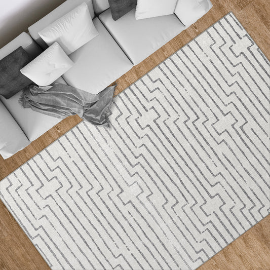 Apache Chenille Area Rug Modern Gray, 5' x 8'