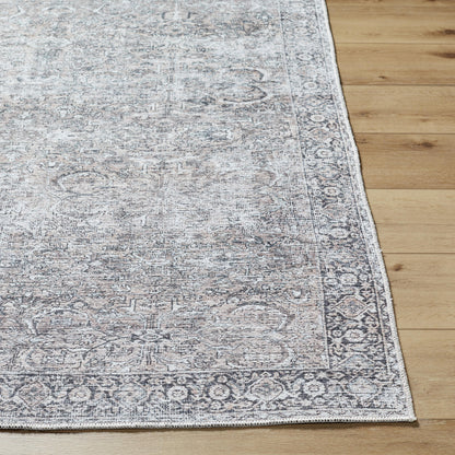 Better Homes & Gardens Persian Blooms Washable Non-Skid Indoor Area Rug, Brown, 5'3" x 7'