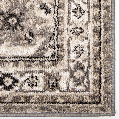 My Texas House Preston 9' X 12' Gray Floral Area Rug