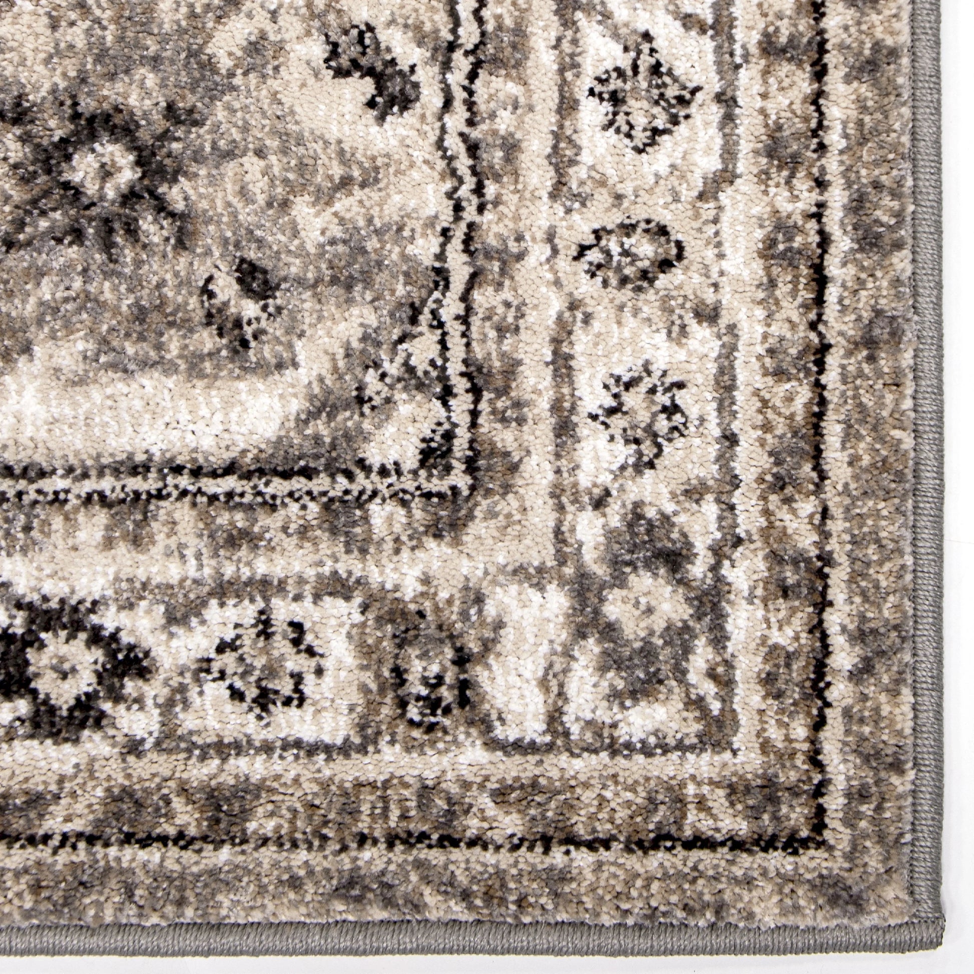 My Texas House Preston 9' X 12' Gray Floral Area Rug