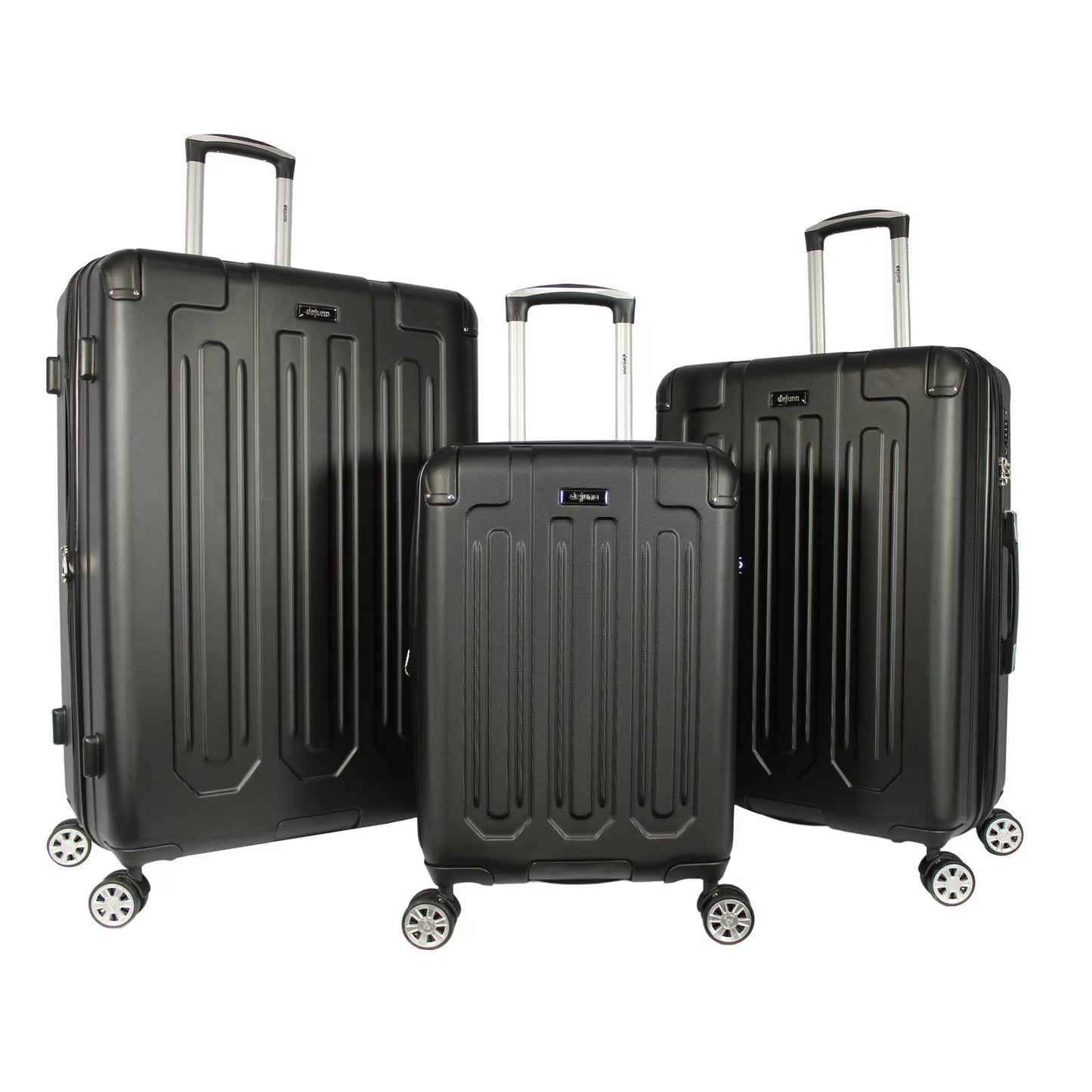 Dejuno Tutin 3-Piece Hardside Spinner Luggage Set With TSA Lock - Olive