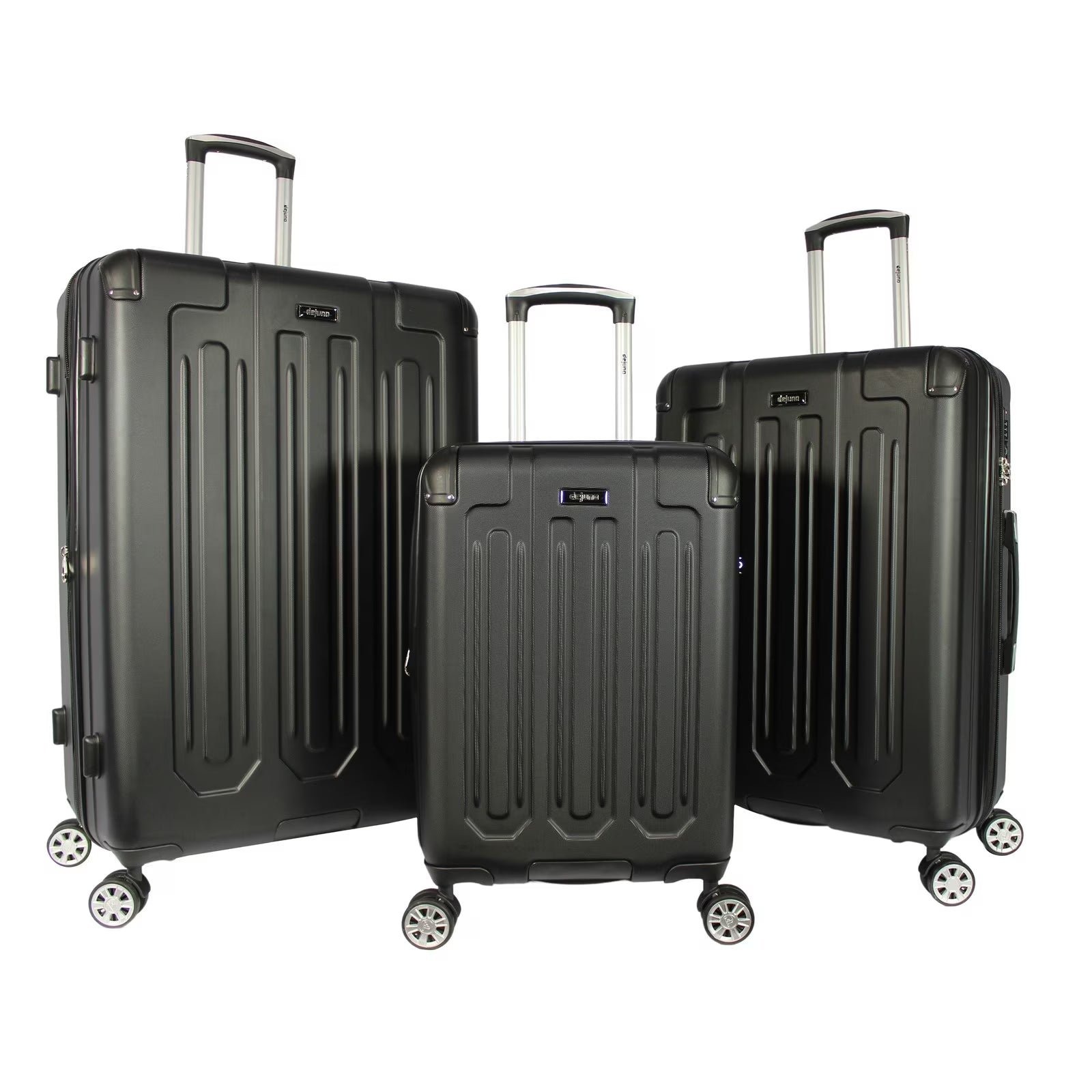 Dejuno Tutin 3-Piece Hardside Spinner Luggage Set With TSA Lock - Olive