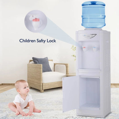 Top Loading Water Cooler Dispenser, Hot & Cold Water Cooler 5 Gallon with Children Safety Lock Storage Cabinet for Home Office Indoor Use