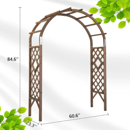Ktaxon 7' Wooden Arbor Garden Arbor Trellis Arch Outdoor Backdrop Stand Archway for Plants Wedding, Diamond-shaped