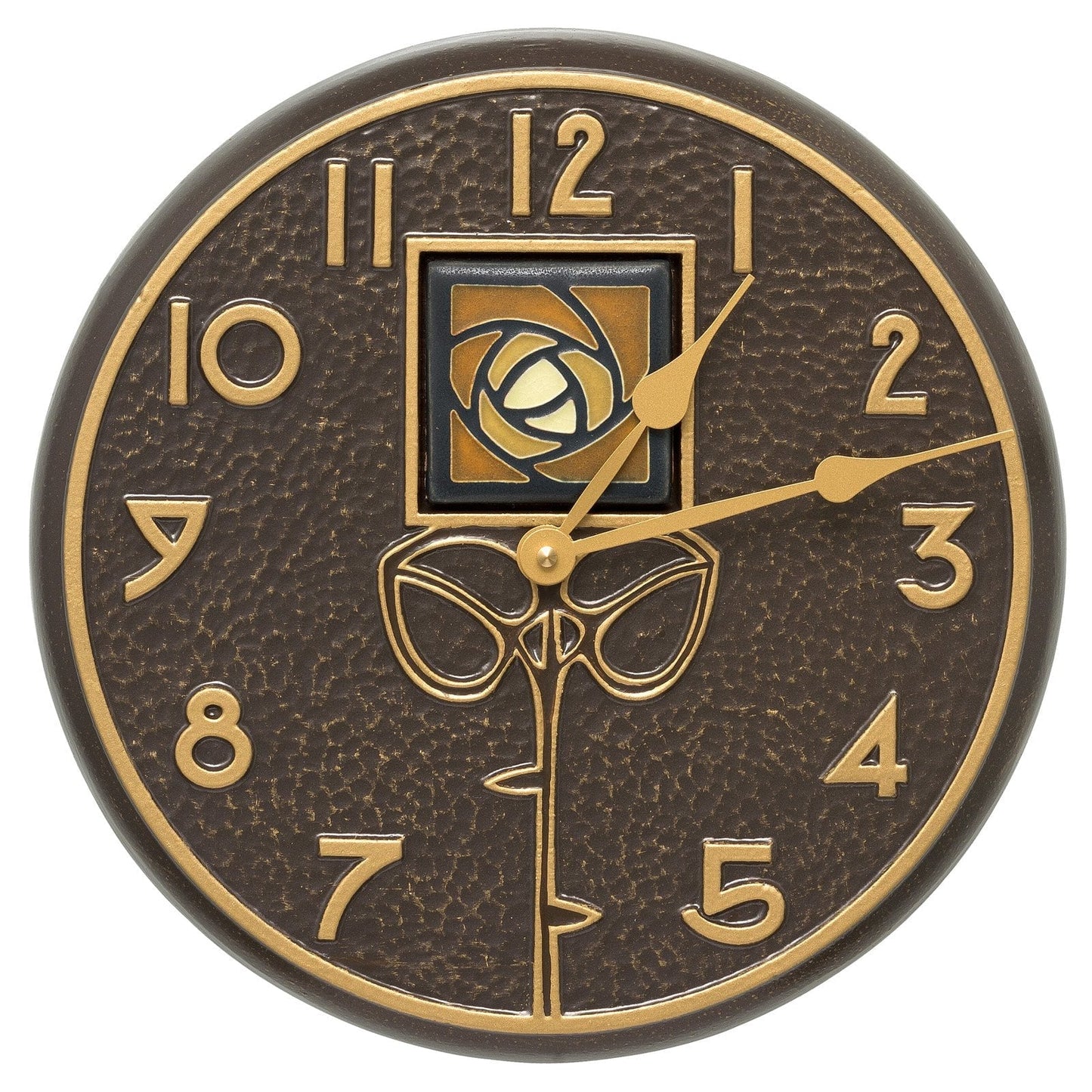 Whitehall Products Amber Dard Hunter Rose 12-in. Indoor/Outdoor Wall Clock