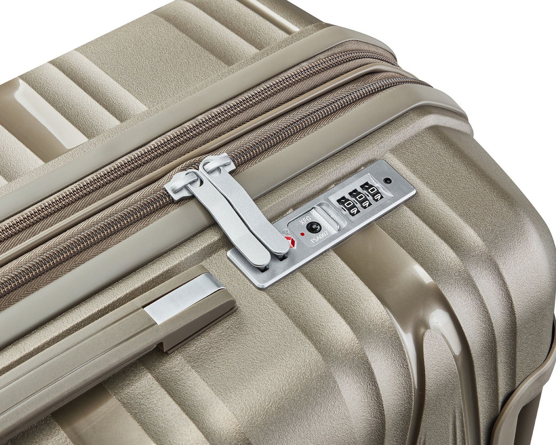 4 Piece Luggage Set, 14"/20''/24/''28'' Expandable Lightweight Suitcase with Noise-free Double Spinner Wheels & TSA Lock, Polypropylene Hardshell Storage Case for Travel Vacation, Champagne