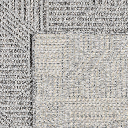 Gertmenian Malini Devyn Charcoal Gray Modern Geometric Tonal Polyester High-Low Indoor Area Rug, 5x8