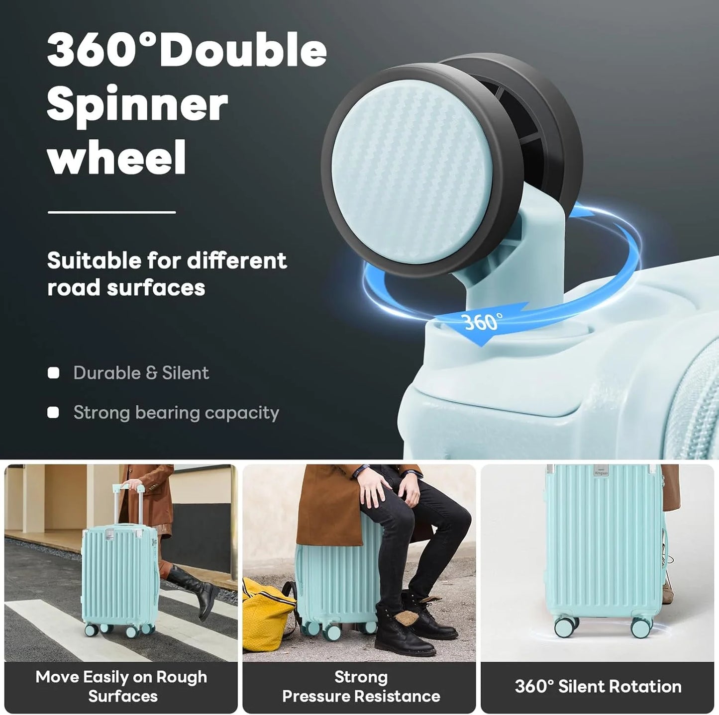 20 Inch Carry on Luggage Carry-on with Cup Holder & USB Port, Luggage with Airline Approved TSA Lock, Softside Lightweight carry on luggage 22 x 14 x 9 airline approved 360° Spinner Double Wheels