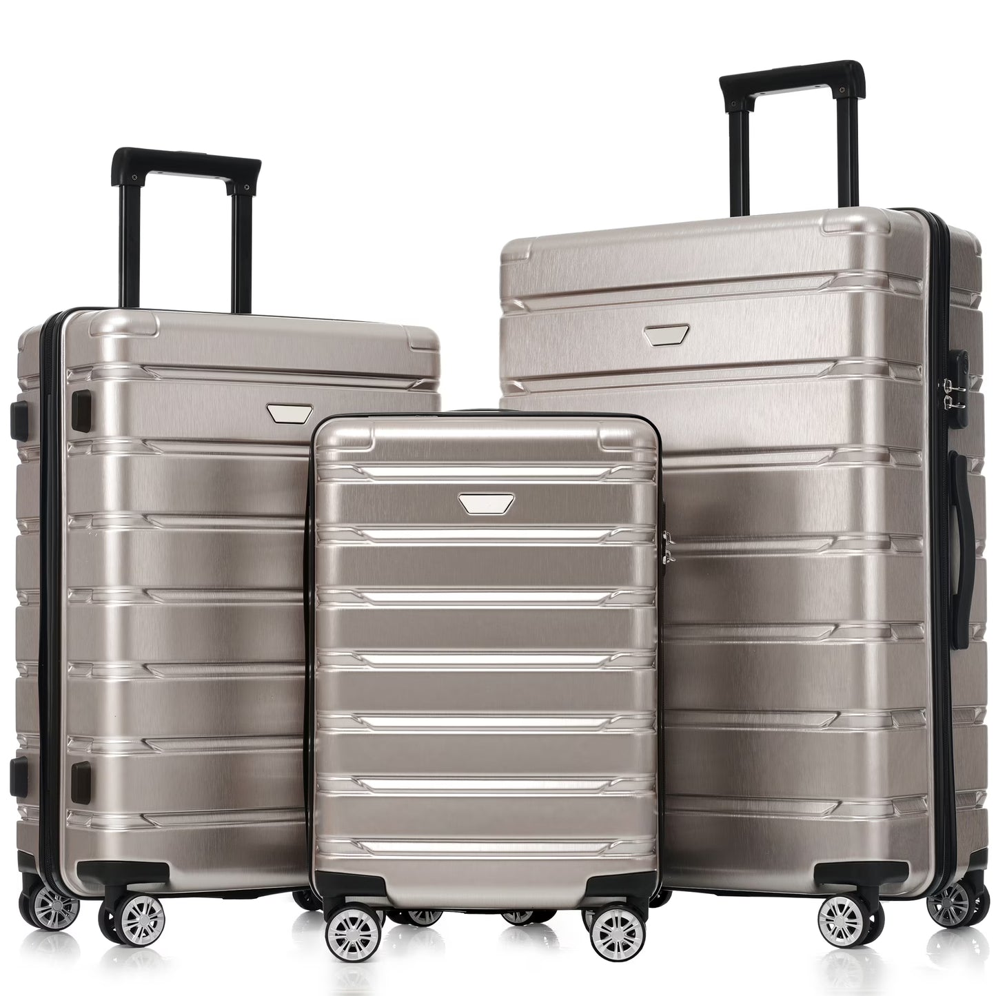 EUROCO 3 Piece Luggage Sets, ABS+PC Hardshell Suitcase with Spinner Wheels,Lightweight Durable Travel Suitcase Set for Men Women,Fog Gray