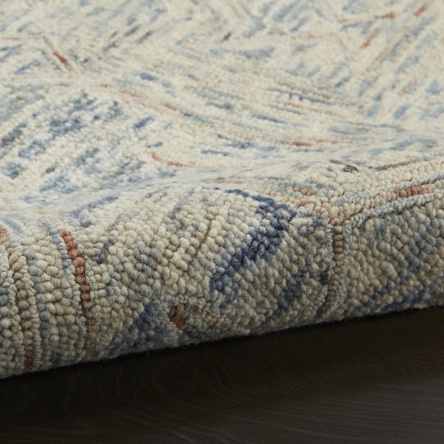 Nourison Linked Rustic Bohemian Blue/Multi 8' x 10'6" Area Rug, (8' x 11')