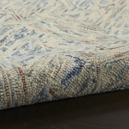 Nourison Linked Rustic Bohemian Blue/Multi 8' x 10'6" Area Rug, (8' x 11')