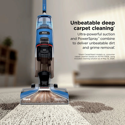 Shark CarpetXpert Upright Carpet & Area Rug Cleaner, Perfect for Pets, Lightweight & Powerful, Dirt, Grime, & Odor Removal, Carpet Shampooer, Cleaning Solution, Blue, EX121BRN