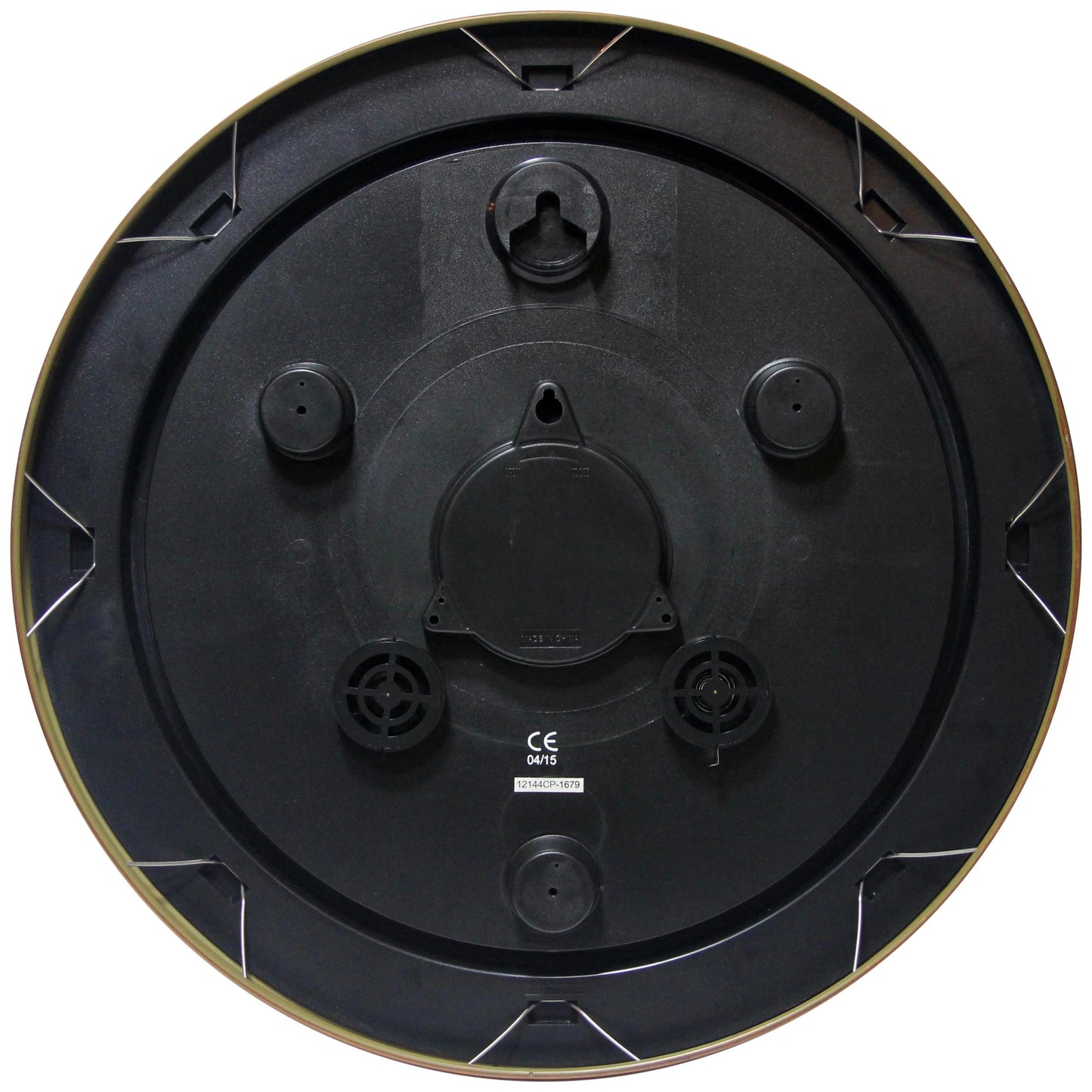 Infinity Instruments 18inch Waterproof Plastic Wall Clock Radio Movement Aged Copper Frame Clock