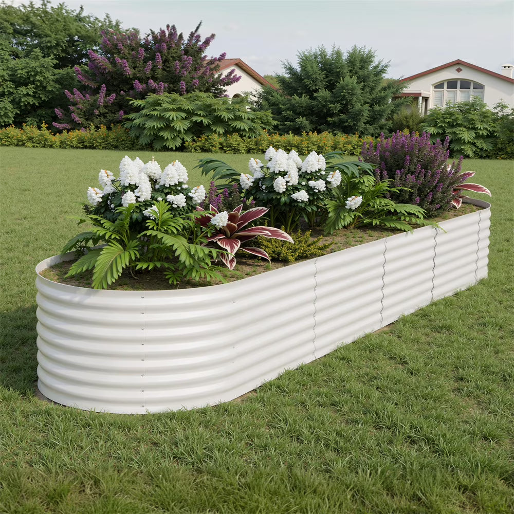 2-Pack Galvanized Steel Raised Garden Beds Kit -Outdoor Metal Planter Boxes for Vegetables, Flowers & Herbs.Tool-Free Assembly, Rust-Resistant Green Coated Design
