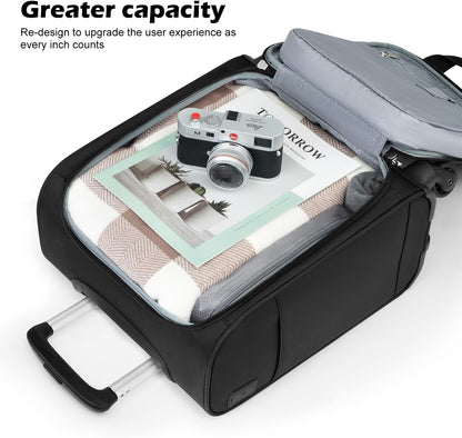 Underseat Carry On Luggage Softside Lightweight Rolling Travel Bag Spinner Suitcase