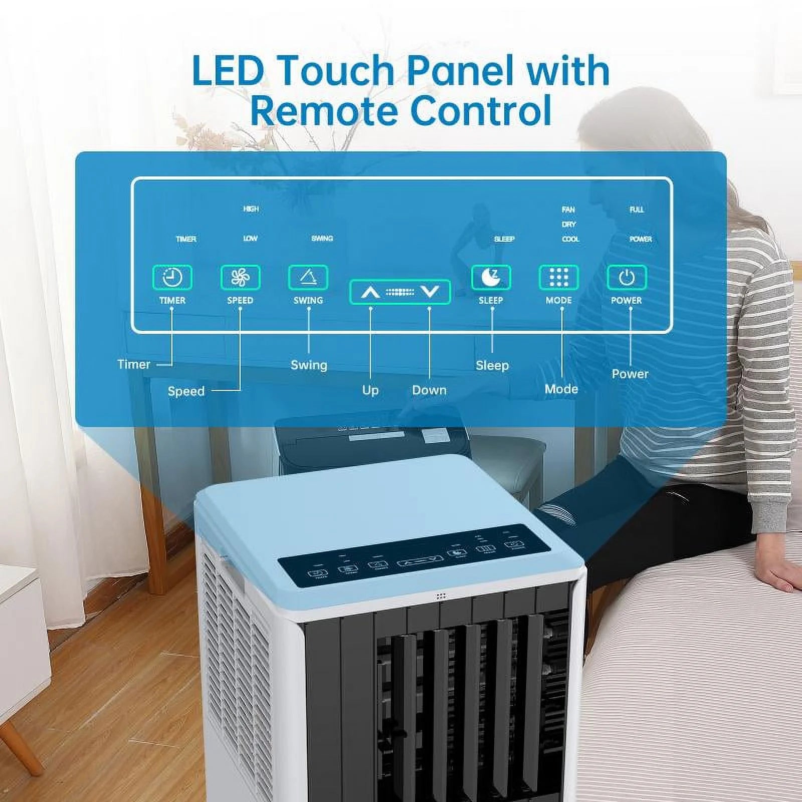 LingStar Portable Air Conditioner 8000 BTU, Air Conditioners for Room up to 350 Sq.ft.(15x20 ft2), Compact Indoor AC Unit, Window Installation Kit & Remote Control for Home Office Dorm Black