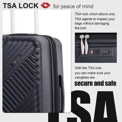 10 Piece Luggage Set Lightweight Suitcase Set with 7PCS Organizer Bags Suitcase with TSA Lock Spinner Wheels(Black)