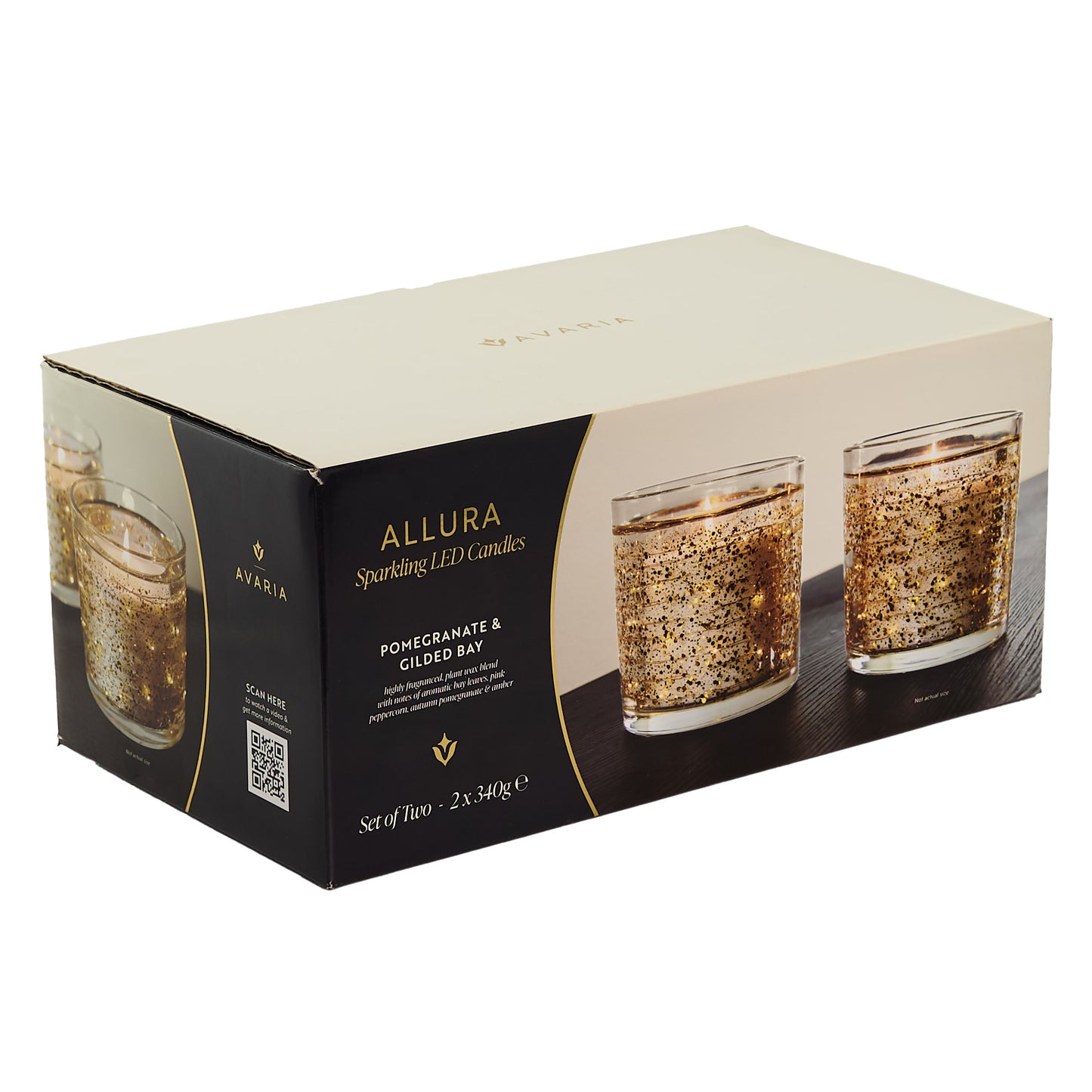 Avaria Scented Candles with Integrated LED Lights 12 oz., 2-pack