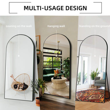 Ufurpie 71"×32" Large Full Length Mirror,Arch Mirror,Floor Mirror with Stand,for Bedroom Living Room Dressing Room,Black