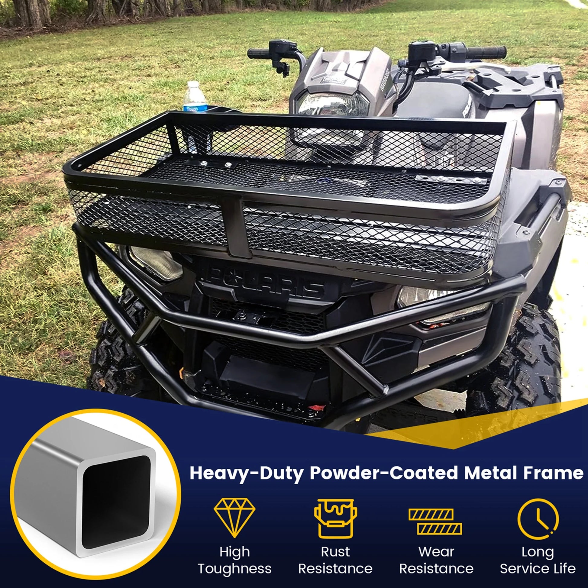 Costway Universal Front Atv Hd Steel Cargo Basket Rack Luggage Carrier