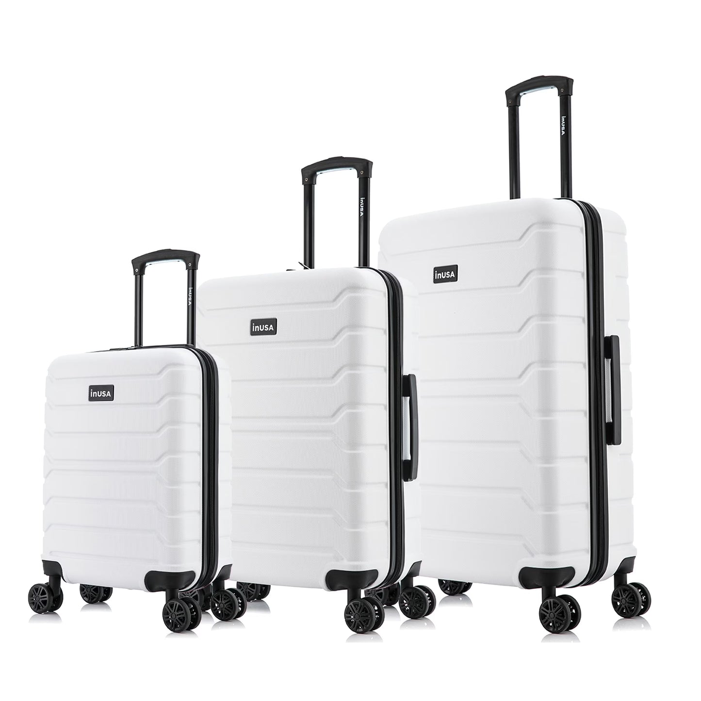 InUSA Trend 3-Piece Hardside Luggage Sets with Spinner Wheels, Handle, Trolley, (20"/24"/28"), Sand