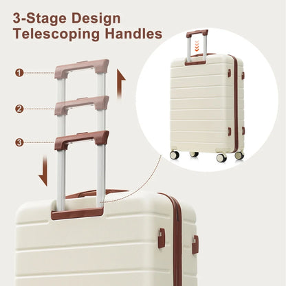 Premium ABS Travel Luggage Set , 3-Piece TSA Lock Suitcase Ensemble with 20, 24, and 28 Inch