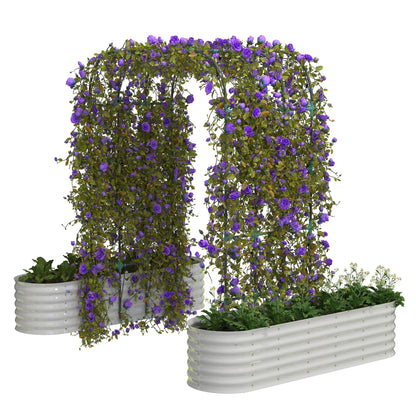Riedhoff Raised Garden Bed with 95" H Tall Arch Trellis for Climbing Vegetables Flowers,Green