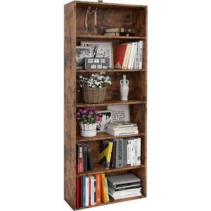 IRONCK Bookshelves Floor Standing 6 Tier 70in Tall for Home Office, White
