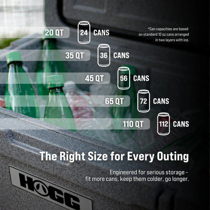 Hogg (Desert Flower) 110 QT Insulated Cooler with Wheels and Handles, Rolling Ice Chest with Wheels, Rotomolded Wheeled Coolers for Camping, Drinks, Outdoors