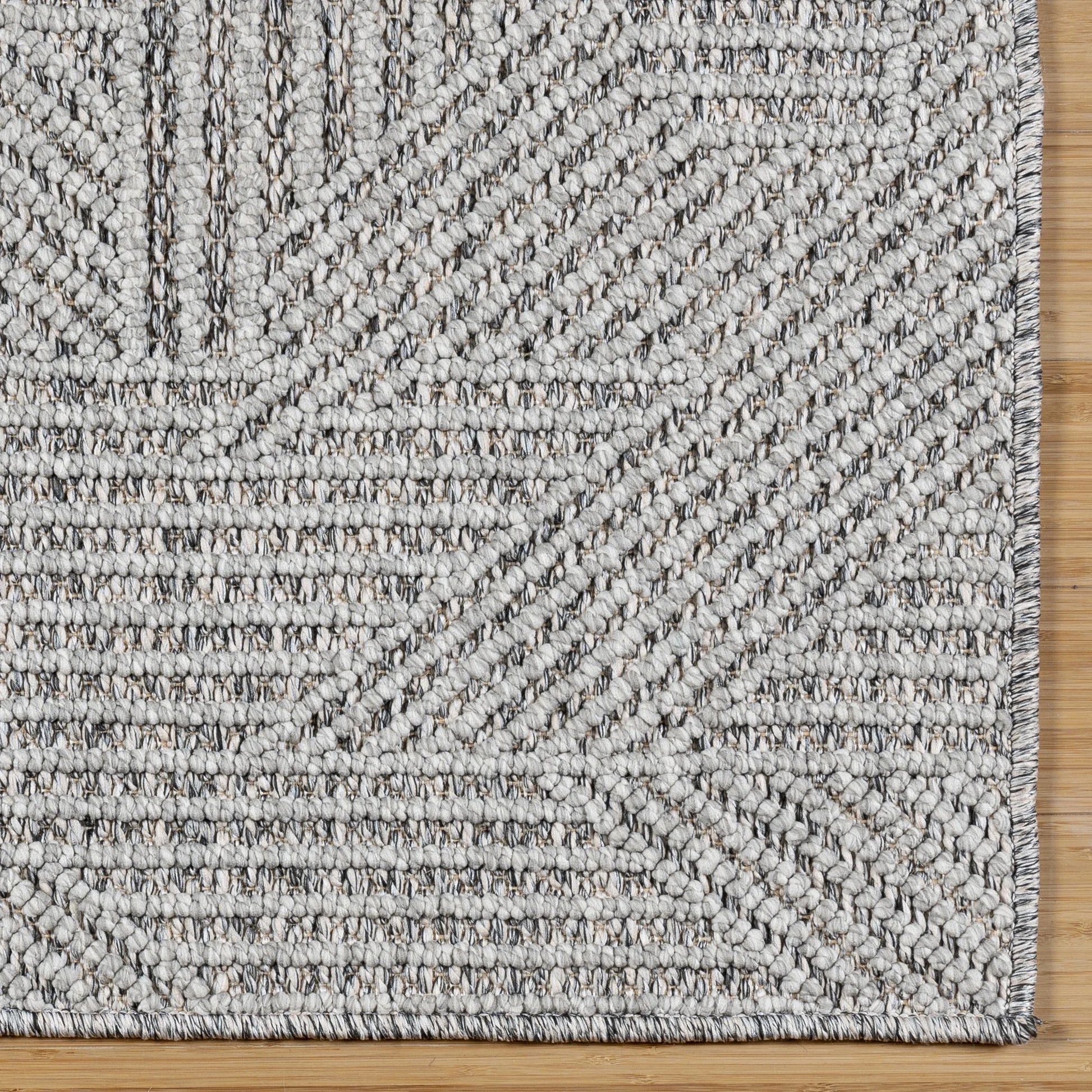 Gertmenian Malini Devyn Charcoal Gray Modern Geometric Tonal Polyester High-Low Indoor Area Rug, 5x8