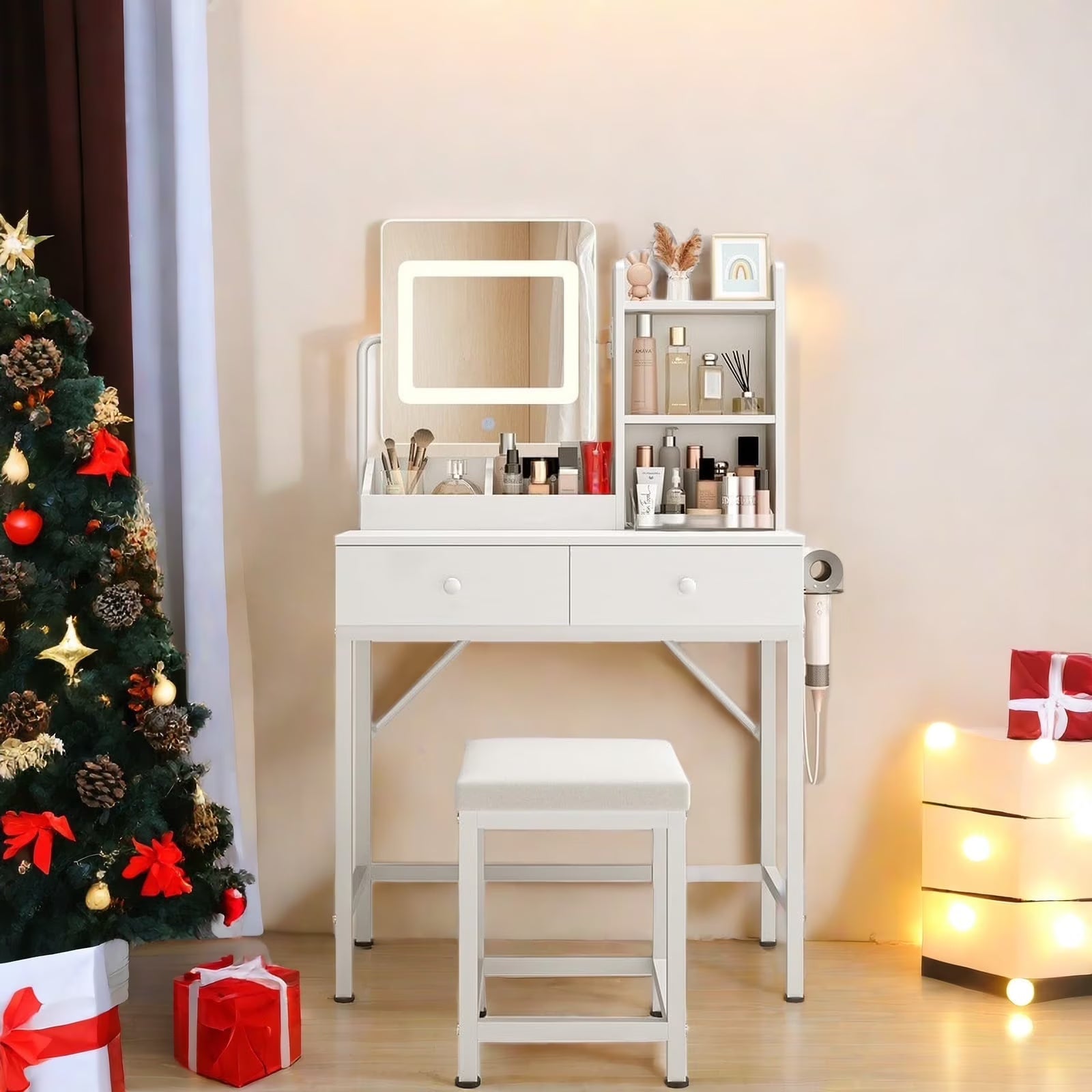 Toy Storage Organizer, Lofka Kids Bookcase with 3 Drawers & 6 Shelves for Nursery, Kids' Bedroom, White