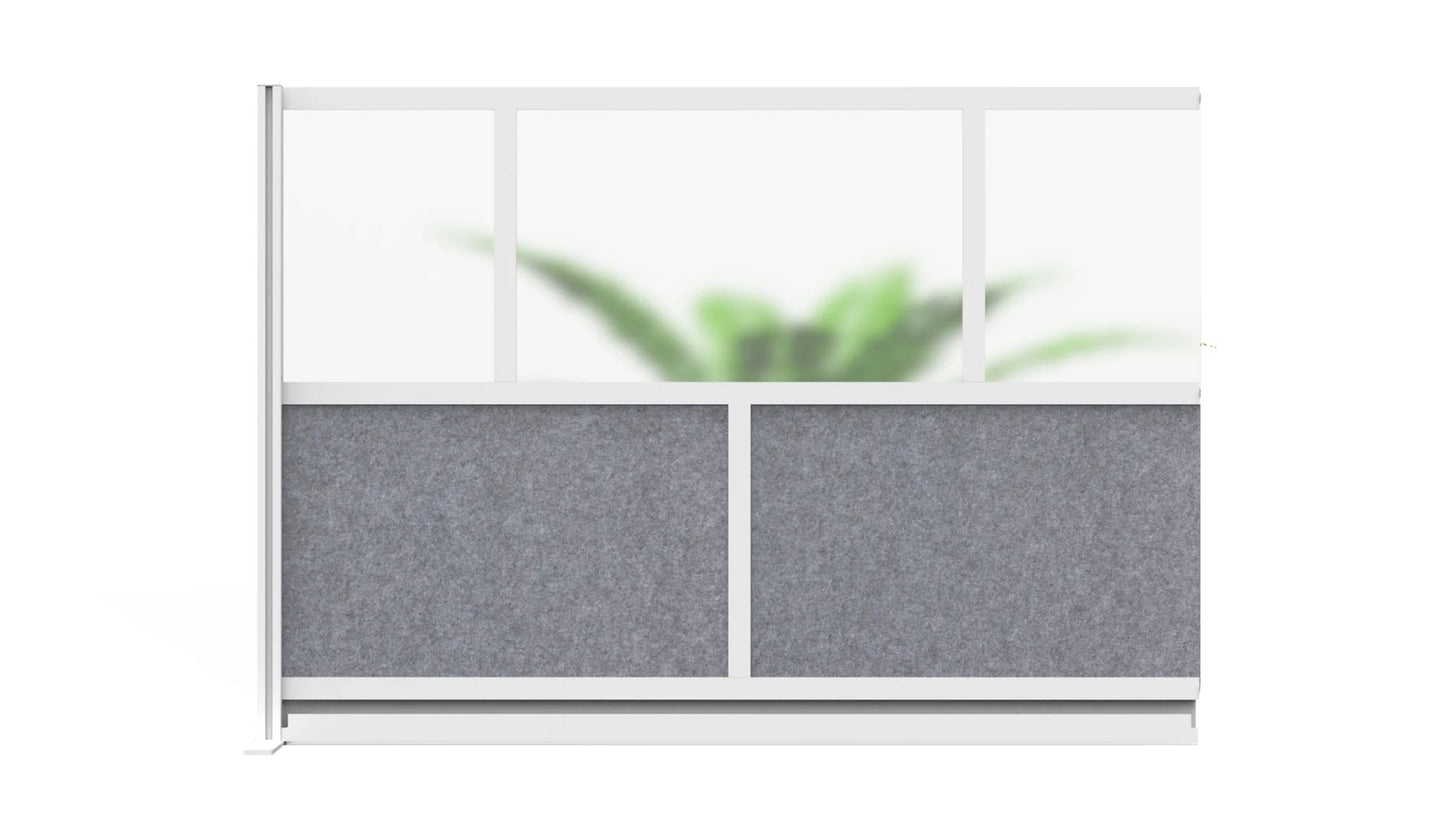 Luxor Freestanding Modular Room Divider Wall System with Built-in Cable Management Tray - 70" x 70" Add-On Wall