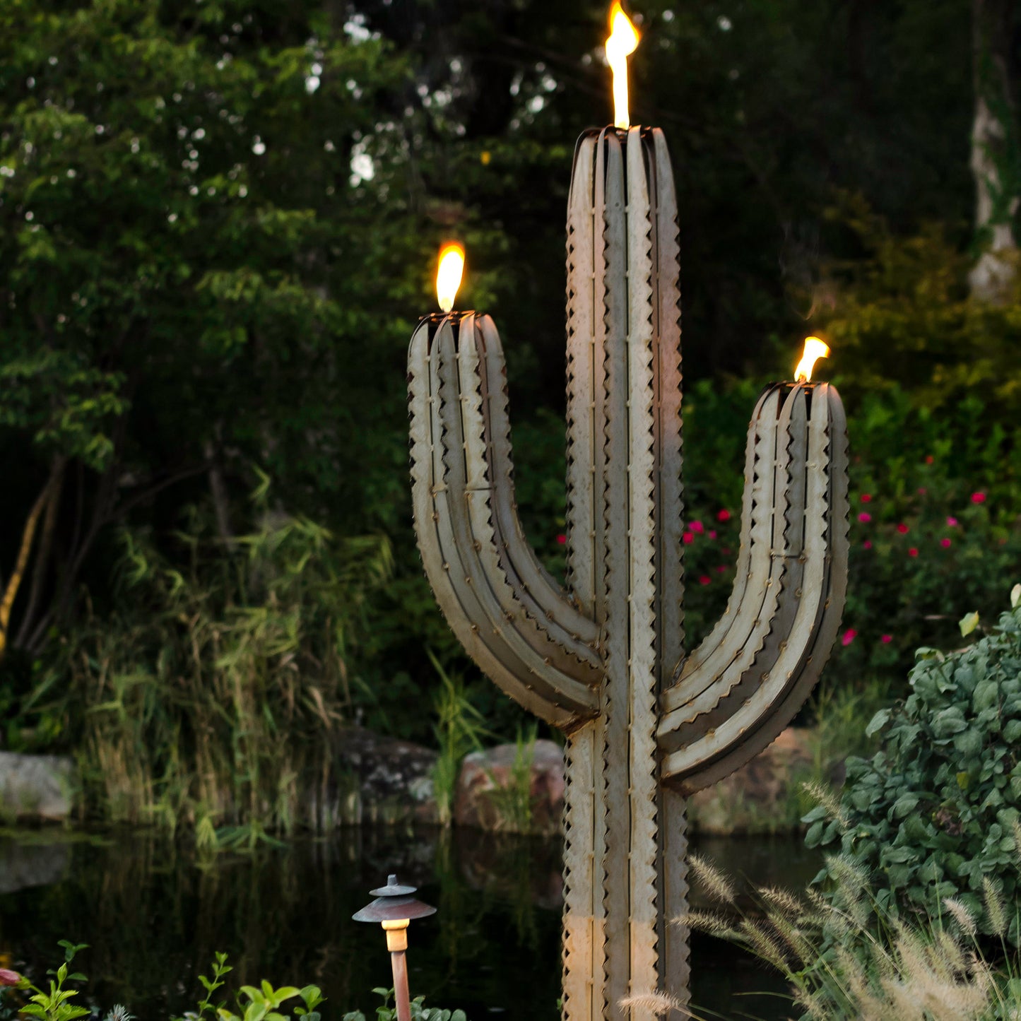 5' Saguaro Torch Sculpture by Desert Steel