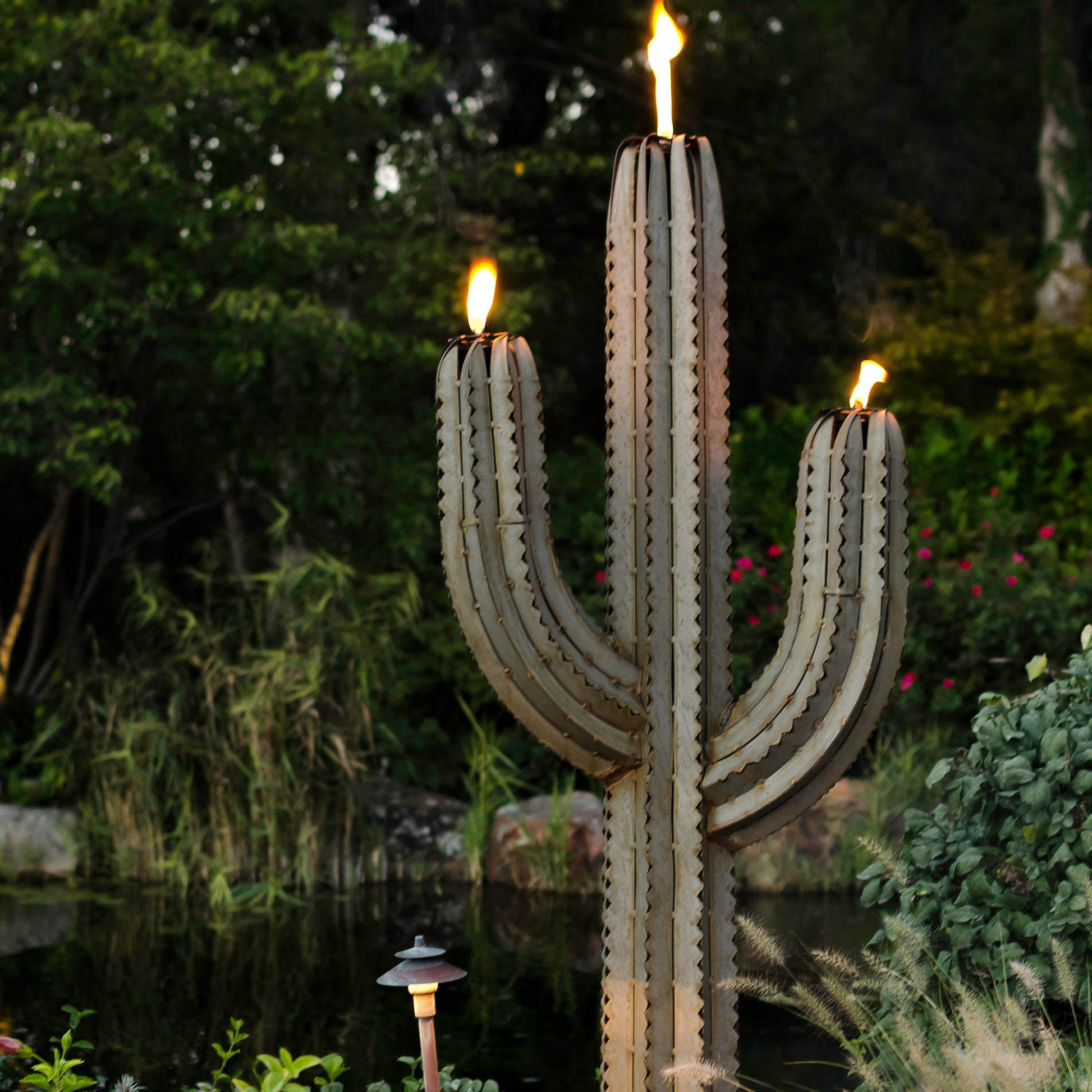 5' Saguaro Torch Sculpture by Desert Steel