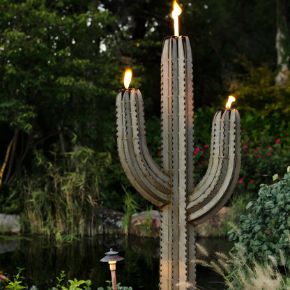 5' Saguaro Torch Sculpture by Desert Steel