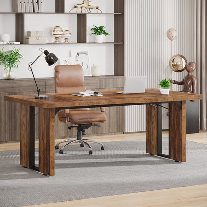 Tribesigns 70.9 Inch Executive Computer Desk, Large Study Writing Table for Home Office, Grey