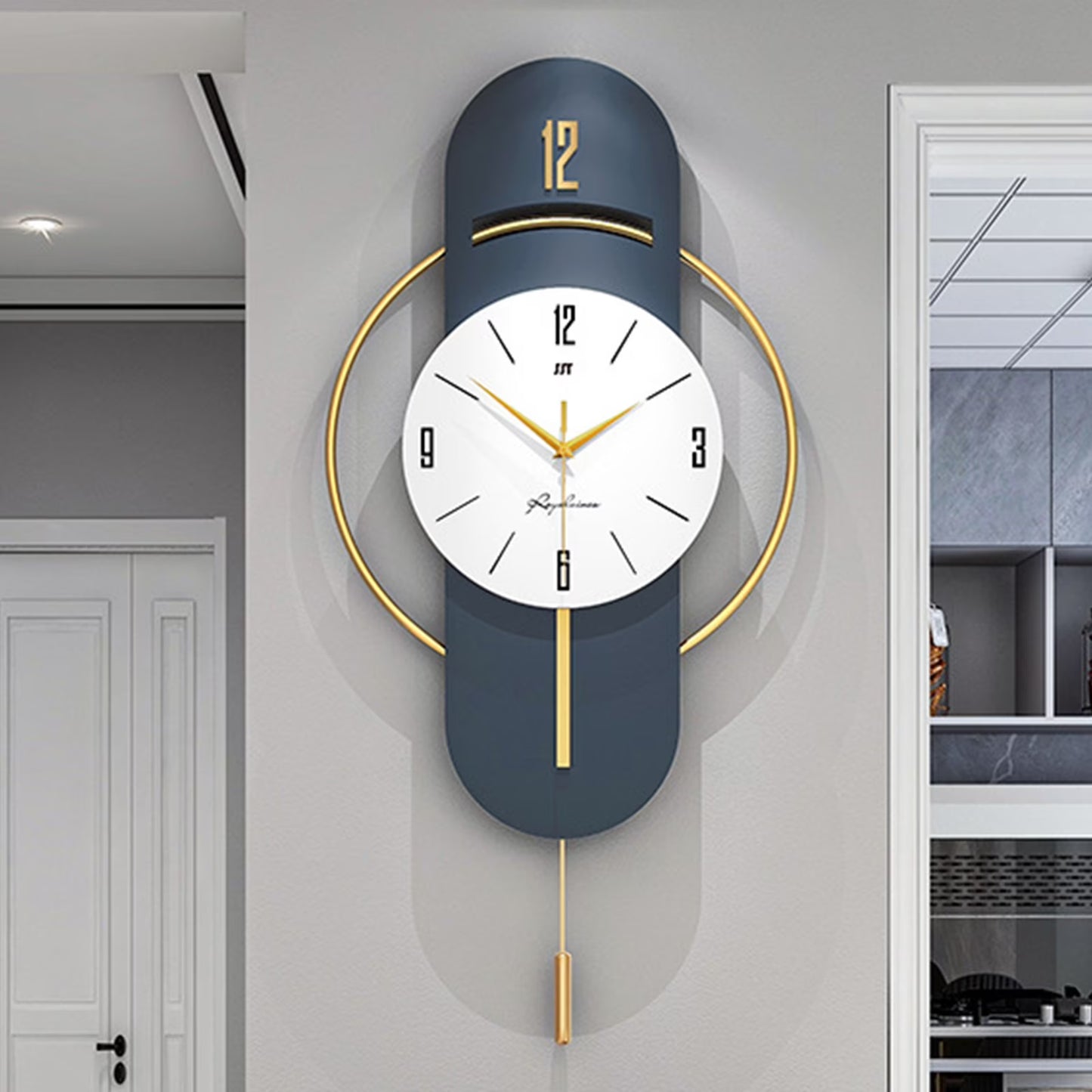 Wall Clock, Wall Clocks for Living Room, Modern Decorative Pendulum Wall Clock, Without Tick Noises, Modern Minimalist Pendulum Clock for Bedroom Office Kitchen