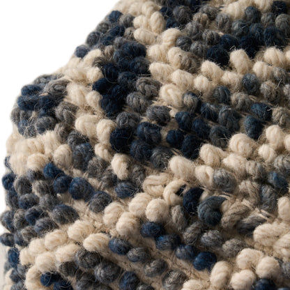 Noble House Cube Chevron Tufted Wool Pouf