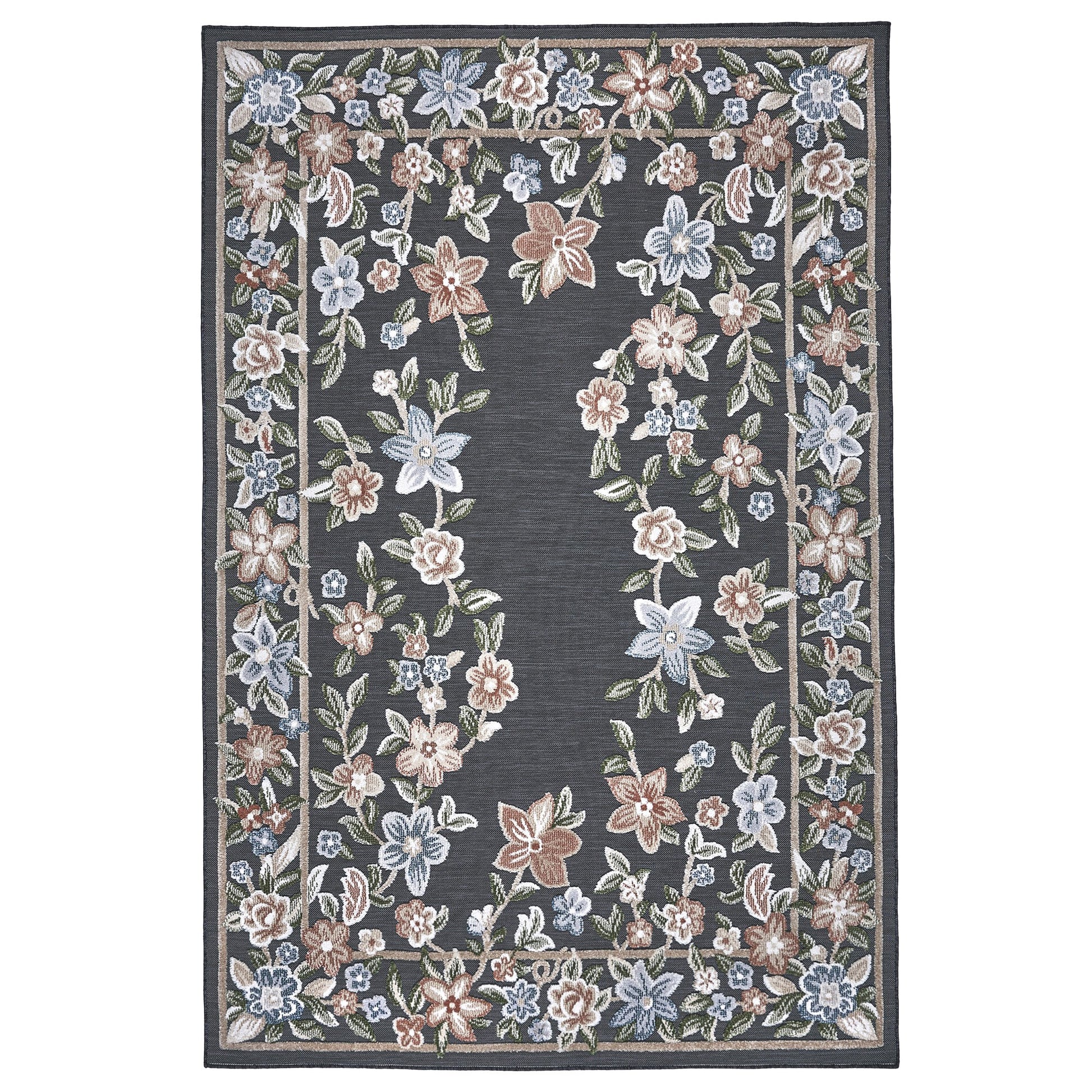 Laguna Indoor/Outdoor Area Rug, Beta Black, 8'8' x 13'