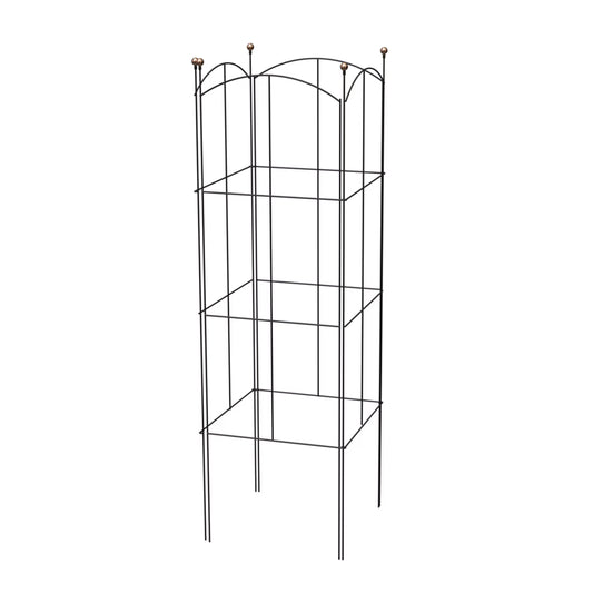 Panacea 6-Pack Folding 4-Panel Matte Black Tall Garden Trellis for Tomatoes and Vining Plants