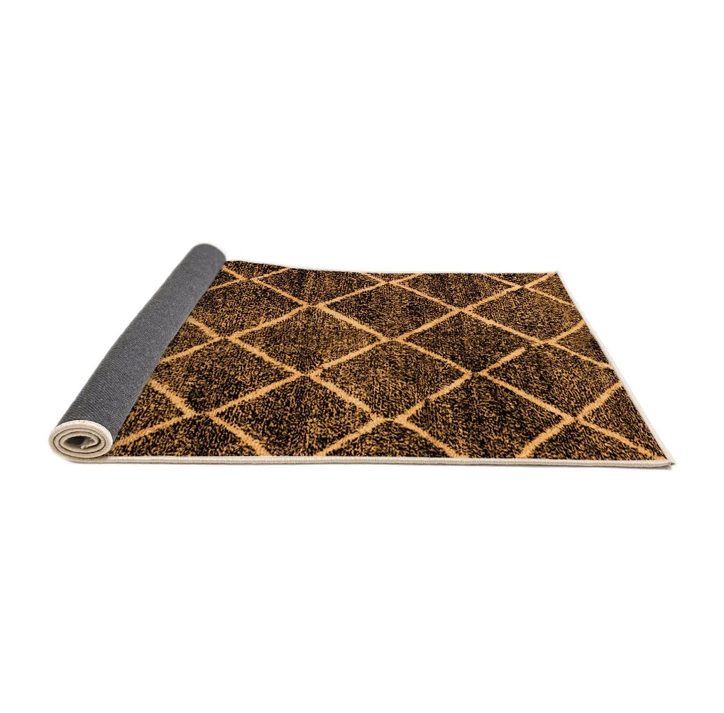 Ahgly Company Indoor Rectangle Abstract Orange Modern Area Rugs, 2' x 3'