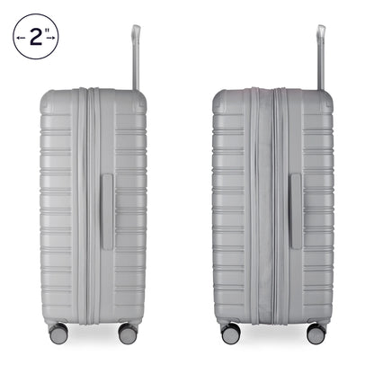 iFLY Hardside Fibertech 3.0 Matte 2 Piece Set, 20" Carry-on and 28" Checked Luggage, Ash