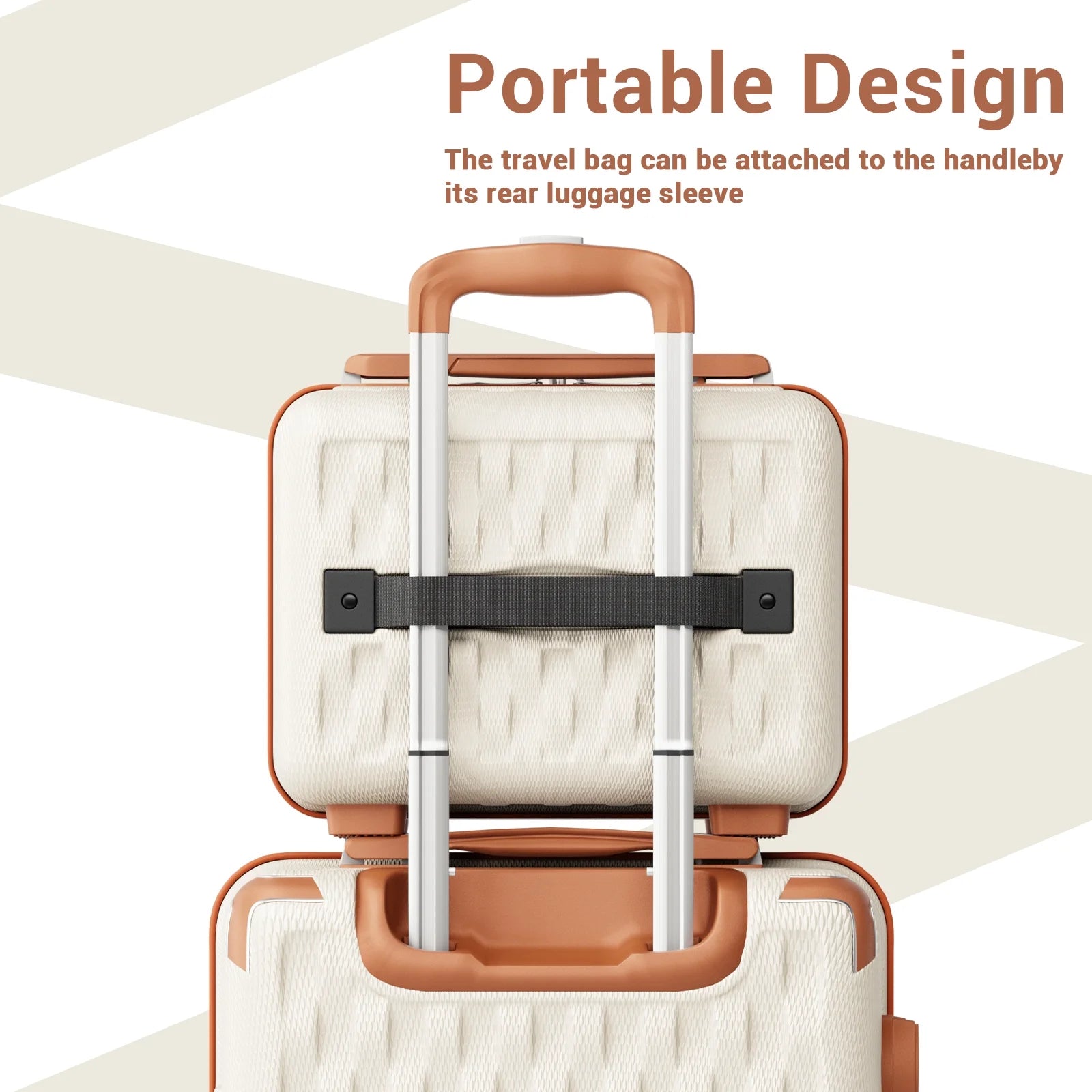 Melalenia - 7 Luggage Sets ABS Hardside Spinner Luggage -With Spinner Wheels and TSA Lock-White