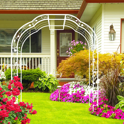 Holaki Metal Garden Arch, 6.2FT Wide x 8.2FT High, Heavy-Duty Arbor Trellis for Climbing Plants, Outdoor Decorative Arch for Garden, Wedding & Events