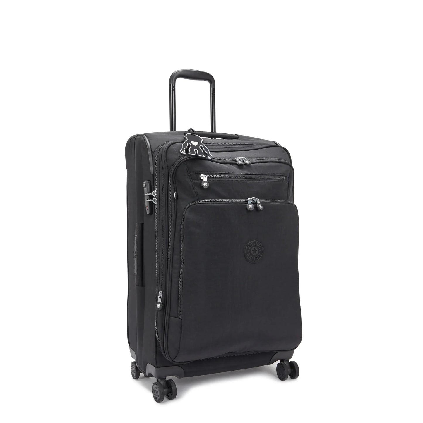 Kipling New Youri Spin Medium 4 Wheeled Rolling Luggage Black Noir