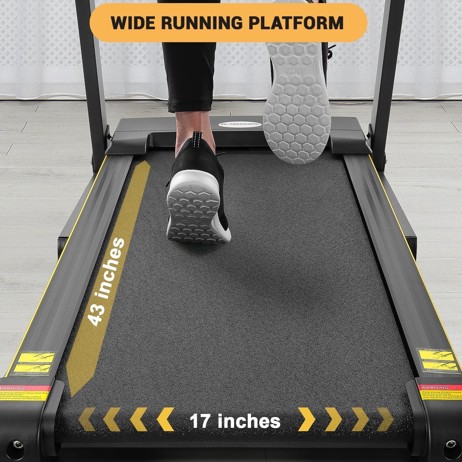 MaxKare 2.5 HP Folding Treadmill 12% Auto Incline, Max 8.5 MPH Speed, 220lbs Weight Capacity, 15 Preset Programs, Home Office Use