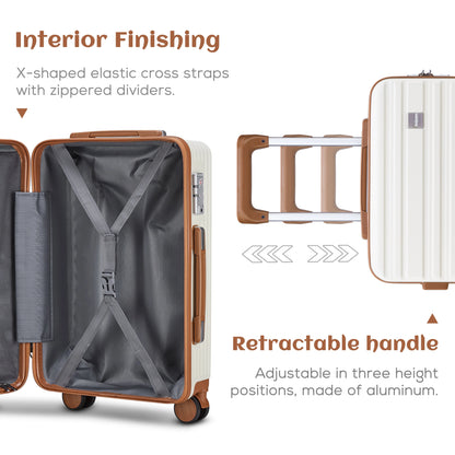 imiomo 20" Carry-on Luggage, Hard Luggage with Spinner Wheels, Lightweight Luggage Set with TSA Lock