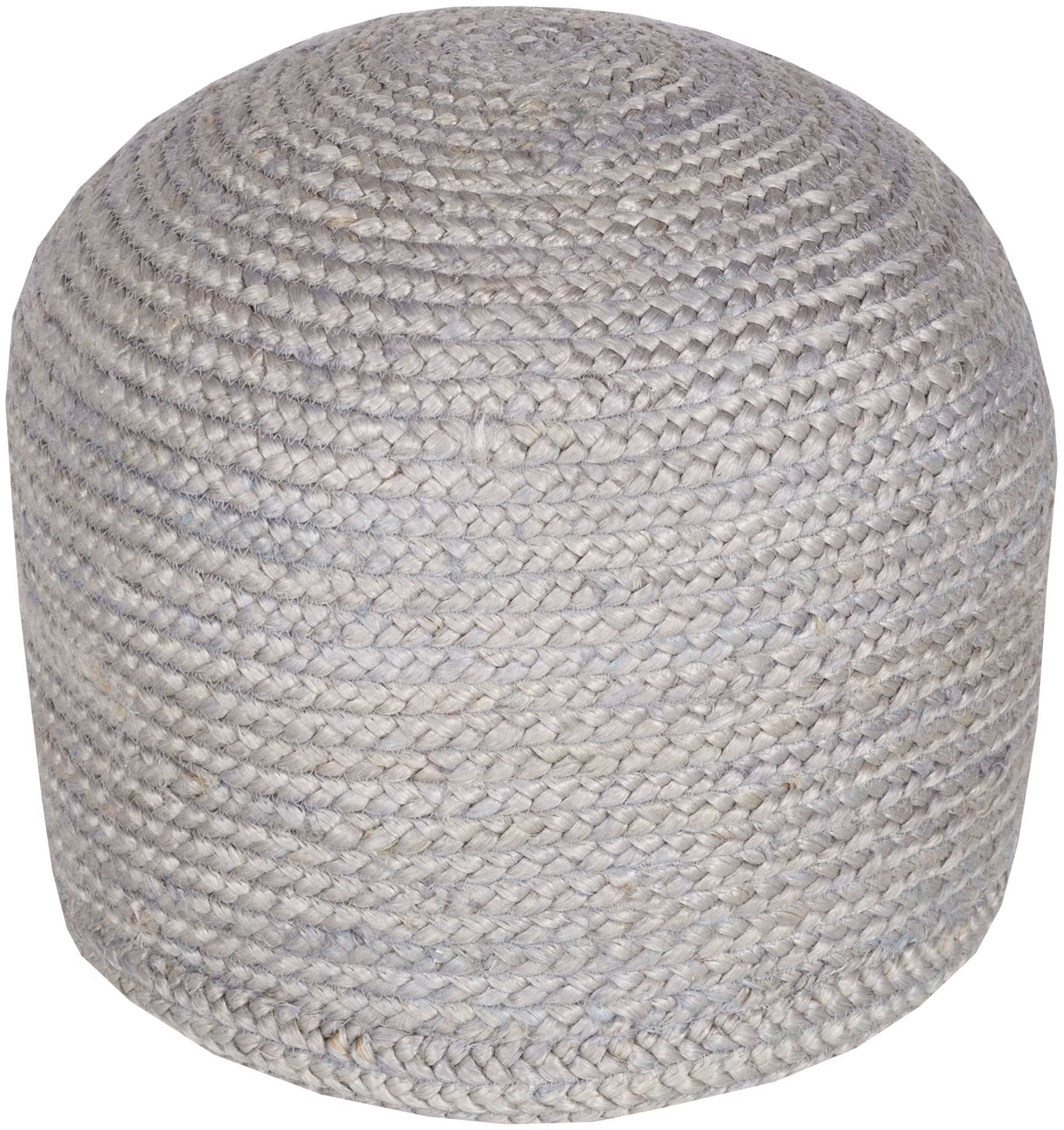 Mark& Day Pouf Ottoman - Hardegg Natural Fiber Medium Gray Round Foot Rest 16x20x20